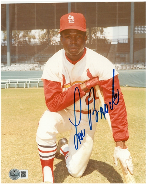 Lou Brock Autographed 8x10