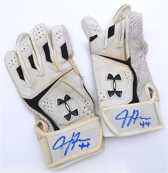 Justyn-Henry Malloy Game Worn Autographed Batting Gloves