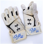 Justyn-Henry Malloy Game Worn Autographed Batting Gloves