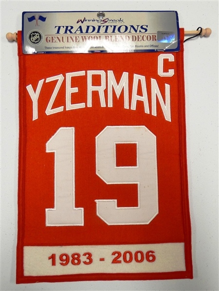 Steve Yzerman 14x20 Wool Retirement Banner