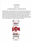 Jered Weaver No Hitter Ticket
