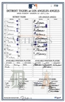 Detroit Tigers Lineup Card 7/4/2011