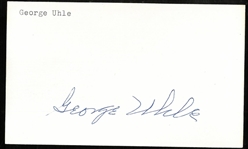 George Uhle Autographed 3x5 Index Card