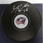 Adam Fantilli Autographed Blue Jackets Puck
