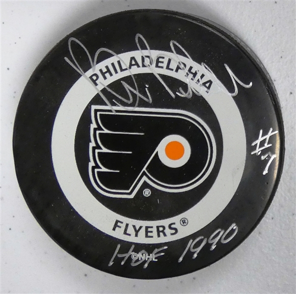 Bill Barber Autographed Flyers Puck w/ HOF