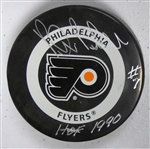Bill Barber Autographed Flyers Puck w/ HOF