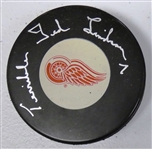 Terrible Ted Lindsay Autographed Red Wings Puck