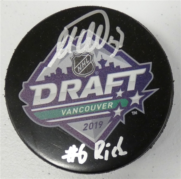 Moritz Seider Autographed Draft Puck