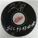 Kirk Maltby Autographed Red Wings Puck w/ Cups