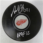 Adam Oates Autographed Red Wings Puck