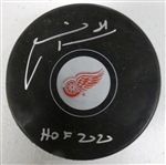 Marian Hossa Autographed Red Wings Puck