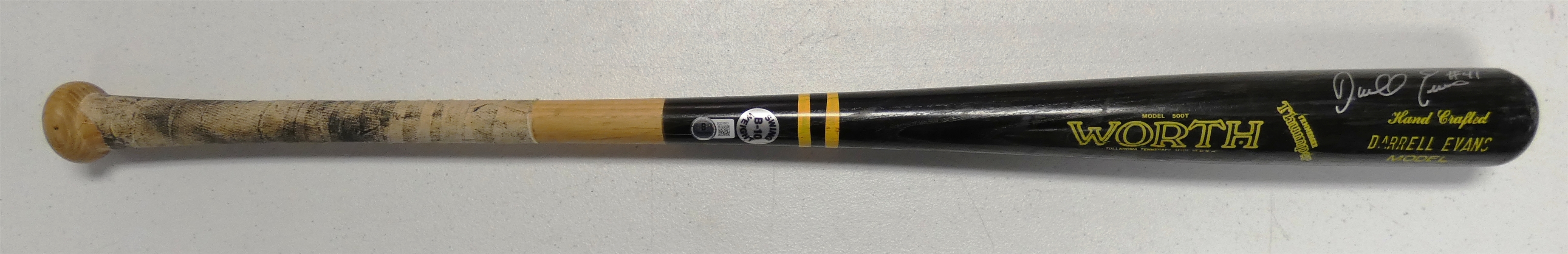 Darrell Evans Game Used Autographed Bat
