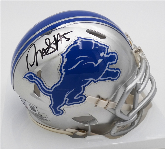 David Montgomery Autographed Lions Mini Helmet