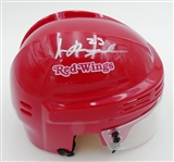 Lucas Raymond Autographed Red Wings Mini Helmet
