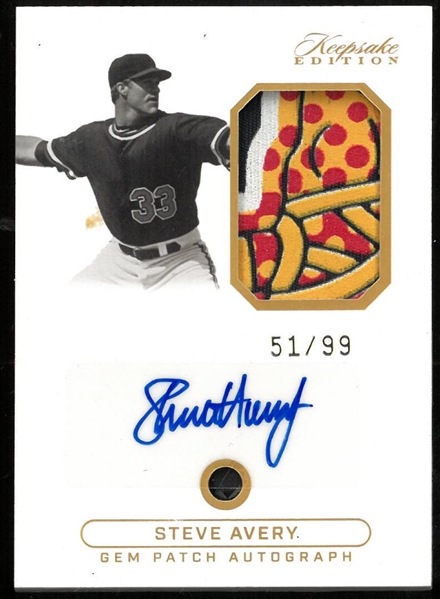 Steve Avery 2024 Keepsake Edition Autographed Relic Gem Card