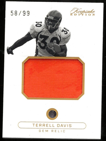 Terrell Davis 2024 Keepsake Edition Relic Gem Card