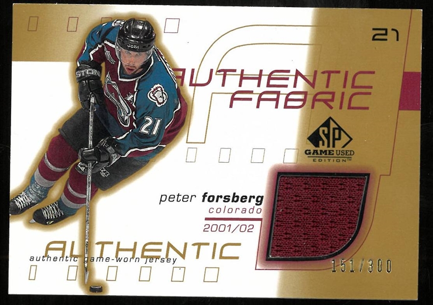Peter Forsberg 2001/02 Upper Deck SP Game Used