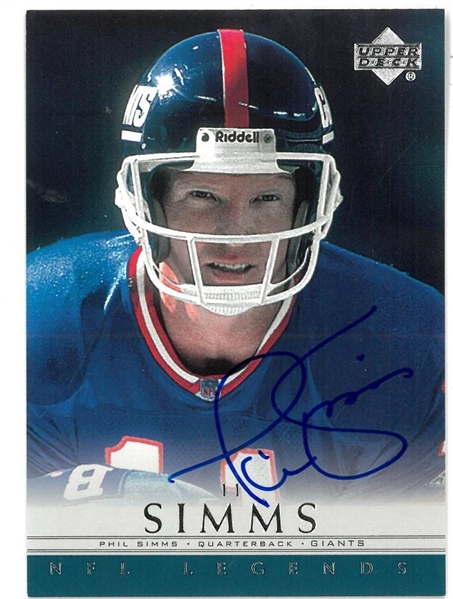 Phil Simms Autographed 2000 Upper Deck Legends