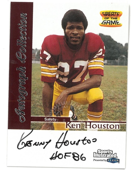 Kenny Houston Autographed 1999 Fleer Sports Illustrated