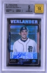 Justin Verlander BGS 9 BAS 10 2005 Topps Chrome Black Refractor Autograph #135/200 Rookie Card
