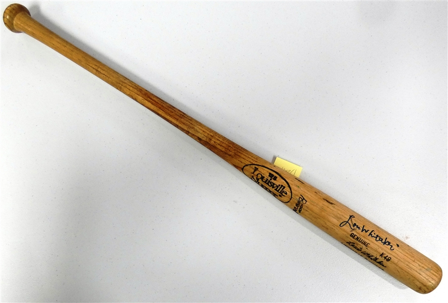 Lou Whitaker Game Used Autographed Bat