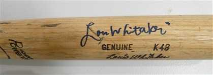 Lou Whitaker Game Used Autographed Bat