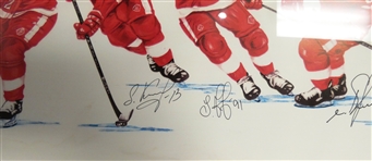 Russian Five Autographed Framed Lithograph (Pick up only)