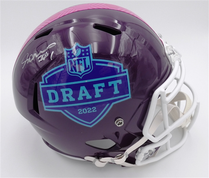 Jameson Williams Autographed 2022 Draft Full Size Replica Helmet