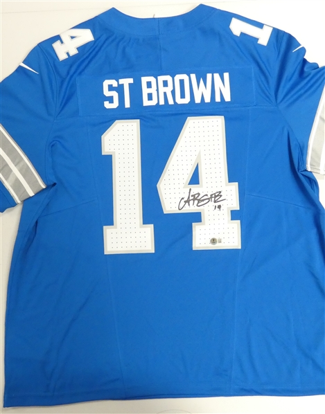 Amon-Ra St. Brown Autographed Lions Nike Fuse Jersey