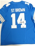 Amon-Ra St. Brown Autographed Lions Nike Fuse Jersey
