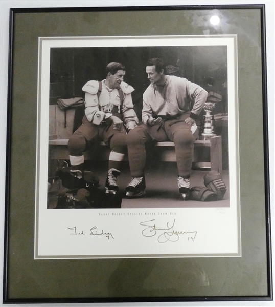 Steve Yzerman & Ted Lindsay Autographed 16x20 Framed