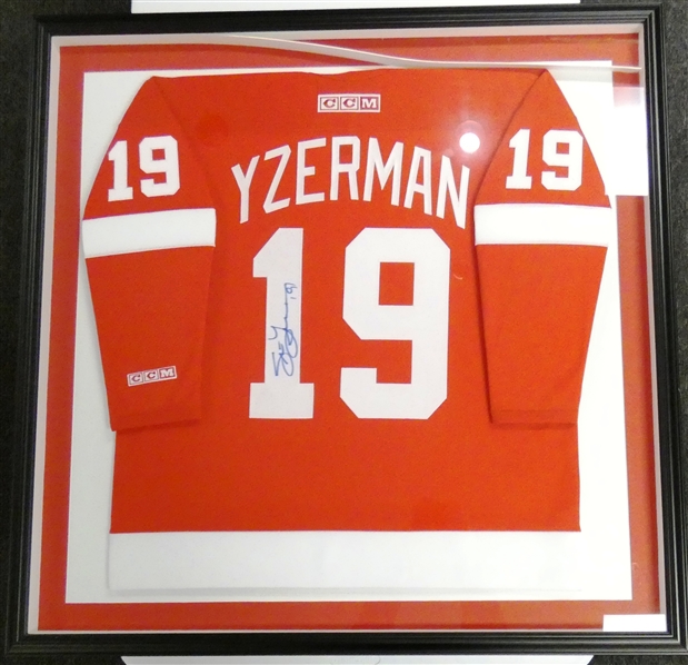 Steve Yzerman Autographed Framed Jersey (Pick up Only)