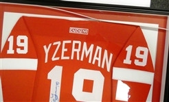 Steve Yzerman Autographed Framed Jersey (Pick up Only)