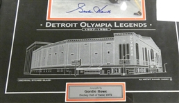 Gordie Howe Autographed Framed Etched Glass 8x10