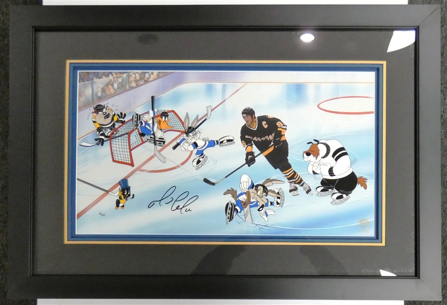 Mario Lemieux Autographed Warner Bros. LE Animation Cel (Pick up only)