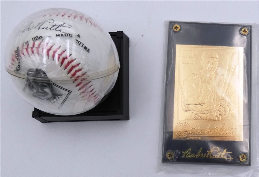 Babe Ruth Ball & Gold Card
