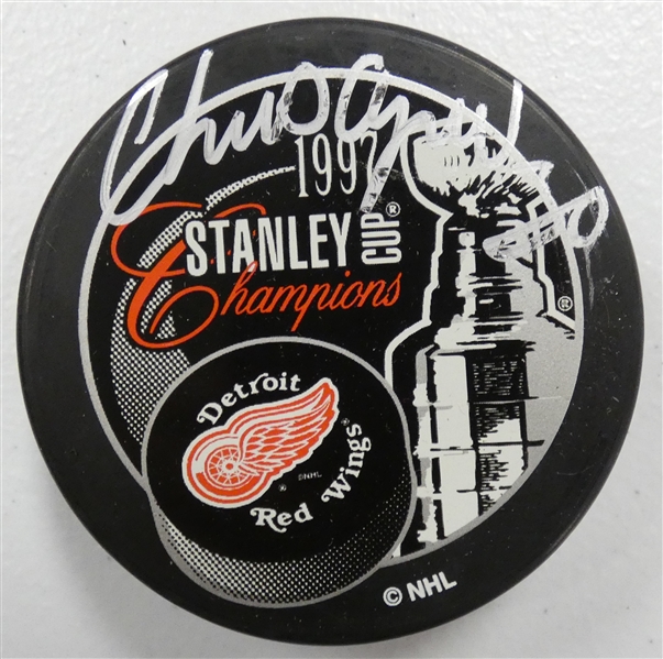 Chris Osgood Autographed 1997 Cup Puck