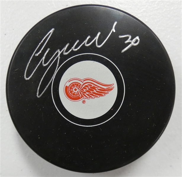 Chris Osgood Autographed Red Wings Puck