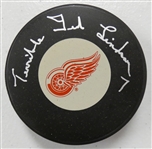 Terrible Ted Lindsay Autographed Red Wings Puck