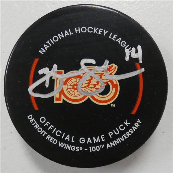 Brendan Shanahan Autographed Red Wings 100th Puck