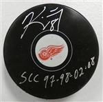 Kirk Maltby Autographed Red Wings Puck w/ Cups