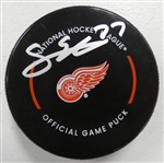 Simon Edvinsson Autographed Red Wings Puck