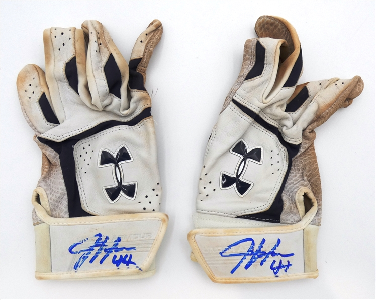 Justyn-Henry Malloy Game Worn Autographed Batting Gloves