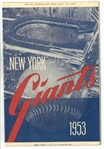 NY Giants Baseball 1953 Program