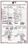 Kirk Gibson Autographed 4/19/2007 Lineup Card