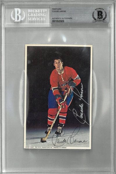 Claude Larose Autographed Postcard