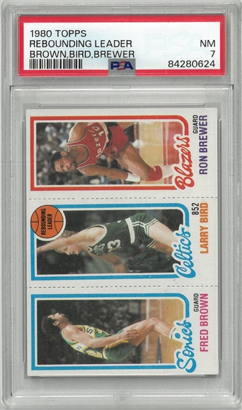 Larry Bird 1980 Topps Rookie Card PSA 7 Rebounding Leader