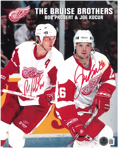 Bob Probert & Joe Kocur Autographed Bruise Brothers 8x10