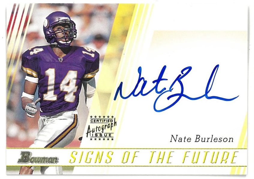 Nate Burleson Autographed 2003 Bowman Rookie Card