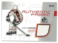 Wayne Gretzky 2001 SP Game Used Authentic Fabrics